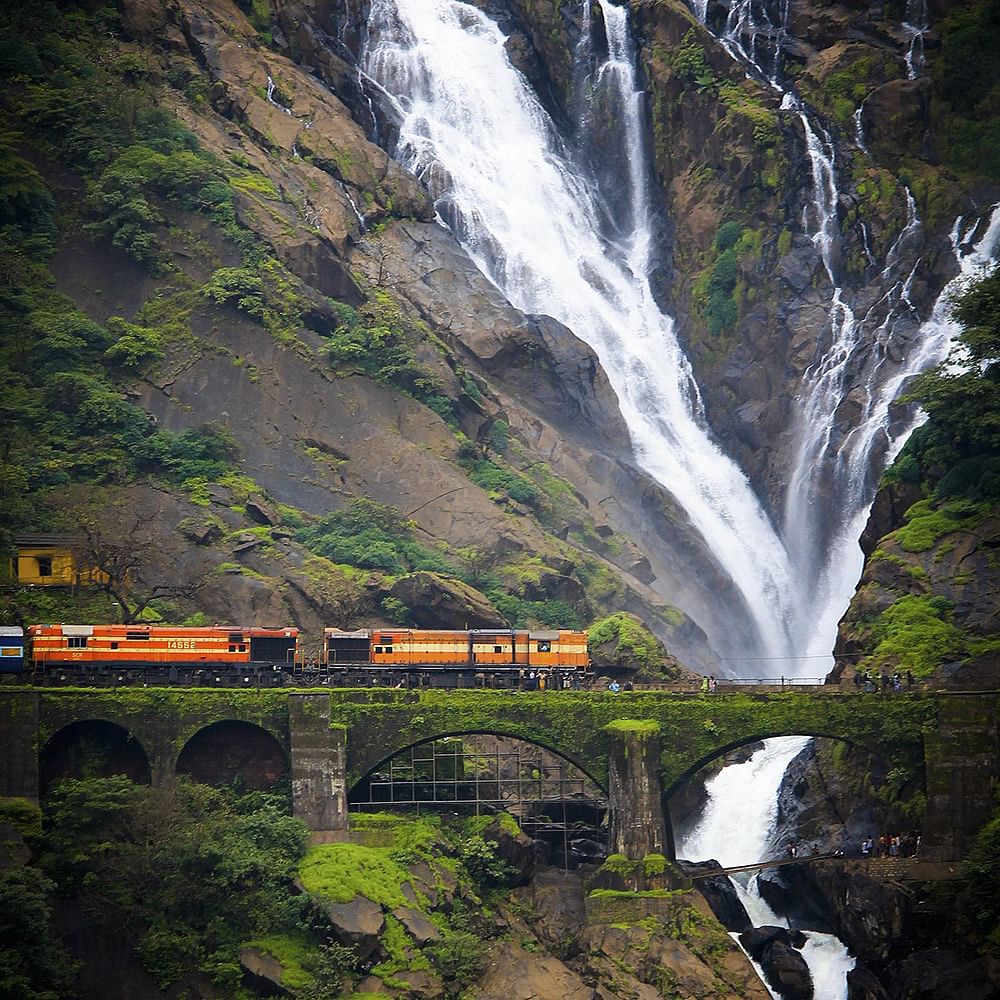 Dudhsagar Falls cascading water